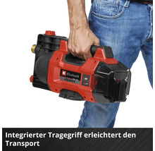 Einhell Akku-Gartenpumpe Aquinna mit integriertem Tragegriff für einfachen Transport.