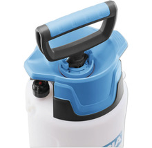 Gloria Drucksprühgerät mit Pumpgriff, Sicherheitsventil und Einfülltrichter.