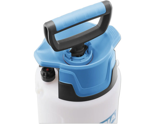 Gloria Drucksprühgerät mit Pumpgriff, Sicherheitsventil und Einfülltrichter.