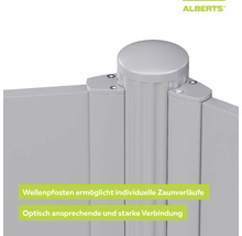 Alberts Wellenpfosten zur Verbindung von Sichtschutzelementen für individuelle Zaunverläufe.