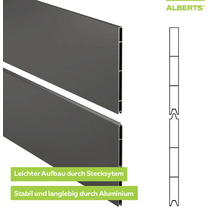 Alberts Aluminium-Profilbretter für Steckzaun mit einfachem Stecksystem, stabil und langlebig.