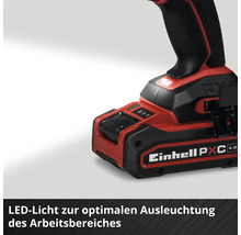 Akkubohrschrauber von Einhell mit integriertem LED-Licht zur Ausleuchtung des Arbeitsbereiches.