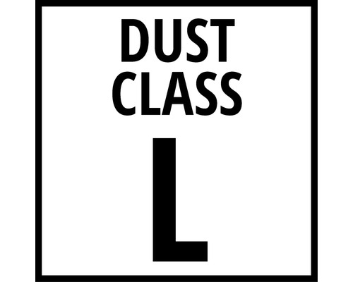 Symbol für Staubklasse L zur Kennzeichnung von Staubsaugern.