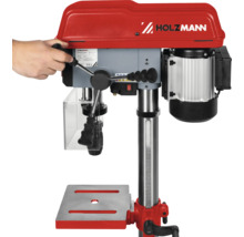 Holzmann Tischbohrmaschine mit Handbedienung und Bohrfutter Schutzabdeckung für präzise Bohrarbeiten in der Werkstatt.