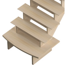 Offene Holztreppe aus Massivholz mit Trittstufen