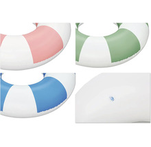 Set mit drei aufblasbaren Schwimmreifen in verschiedenen Designs mit Ventil.