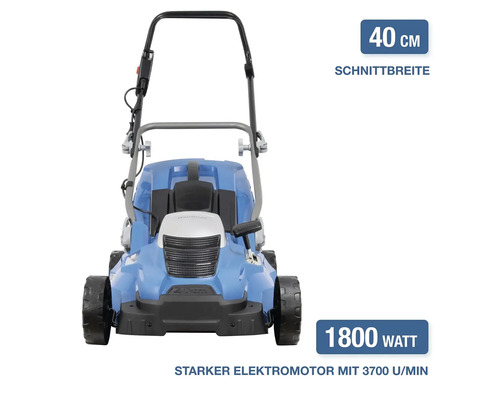 Hyundai Elektro Rasenmaeher mit 1800 Watt Motor und 40 Zentimeter Schnittbreite