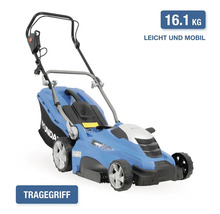 Hyundai Elektro Rasenmäher mit 1600 Watt Leistung, 40 Zentimeter Schnittbreite und Fangkorb