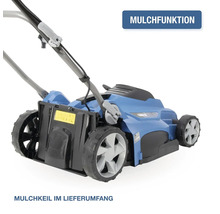 Elektro Rasenmäher mit Mulchfunktion und mitgeliefertem Mulchkeil