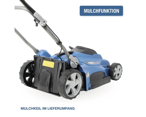 Elektro Rasenmäher mit Mulchfunktion und mitgeliefertem Mulchkeil