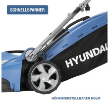 Hyundai Elektro Rasenmäher mit Schnellspanner und höhenverstellbarem Holm