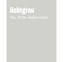 Farbkarte in Lichtgrau RAL 7035 mit seidenmatter Oberfläche
