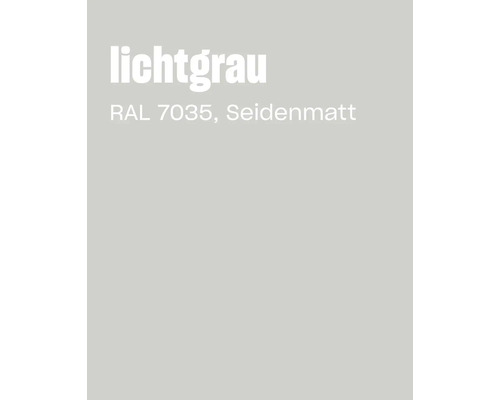 Farbkarte in Lichtgrau RAL 7035 mit seidenmatter Oberfläche