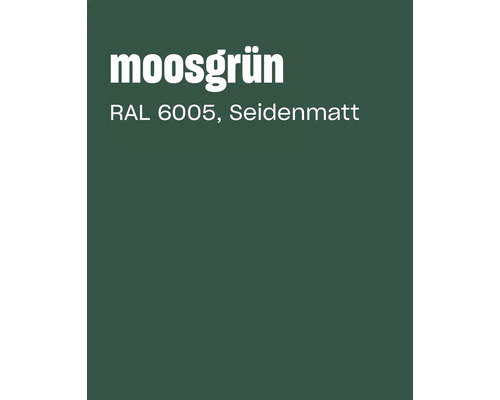 Farbkarte Moosgrün RAL 6005 in Seidenmatt