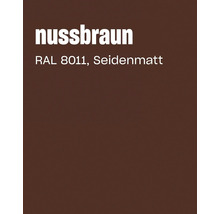 Farbkarte in Nussbraun RAL 8011 mit seidenmatter Oberfläche