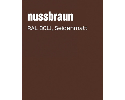 Farbkarte in Nussbraun RAL 8011 mit seidenmatter Oberfläche
