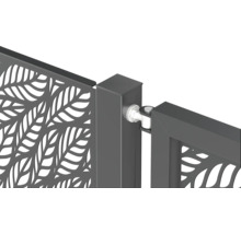 Metallzaunelement mit Blattmotiv und Pfostenmontage