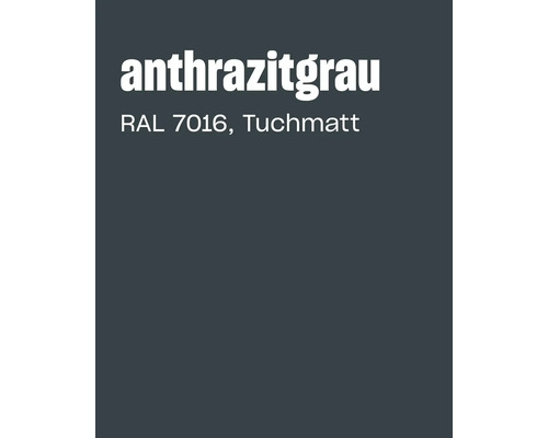 Farbkarte Anthrazitgrau RAL 7016 Tuchmatt für Oberflächengestaltung