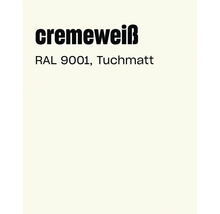 Farbkarte in Cremeweiß RAL 9001 mit tuchmatter Oberfläche