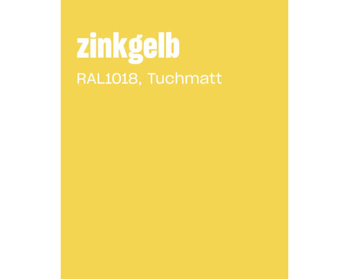 Farbmuster Zinkgelb RAL 1018 in tuchmatt