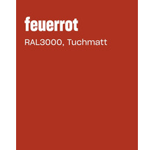 Farbkarte in Feuerrot RAL 3000 mit tuchmatter Oberfläche