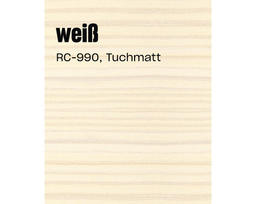 Holzoberfläche in Weiß mit tuchmatter Optik und Modellnummer RC-990