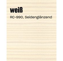 Holzmusterplatte in weiss seidenglänzend RC 990 mit sichtbarer Holzmaserung