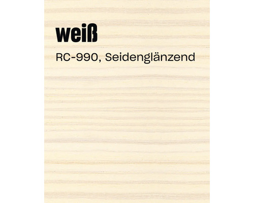 Holzmusterplatte in weiss seidenglänzend RC 990 mit sichtbarer Holzmaserung