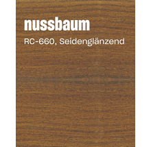Holzlasur in der Farbe Nussbaum RC 660 mit seidenglänzender Oberfläche
