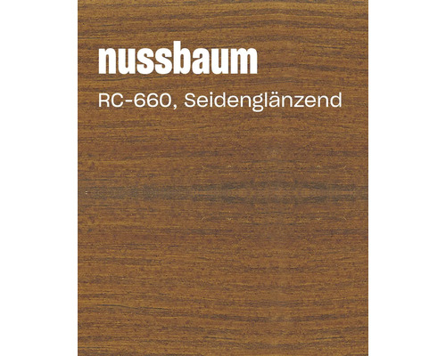 Holzlasur in der Farbe Nussbaum RC 660 mit seidenglänzender Oberfläche