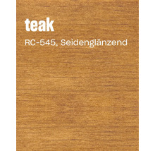 Holzlasur Farbton Teak RC 545 seidenglänzend als Farbmuster