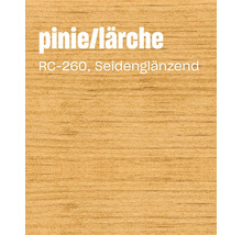 Holzmusterlasur in der Farbe Pinie Lärche mit seidenglänzender Oberfläche RC 260 für Holzoberflächen