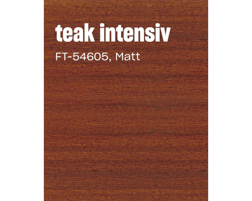 Holzmuster Teak intensiv FT 54605 mit matter Oberfläche als Farbbeispiel für Holzlasur oder Holzöl.