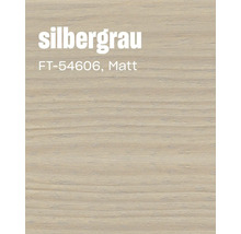 Holzoberfläche in Matt mit Maserung in Silbergrau und Modellnummer FT-54606.