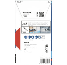 Bosch Expert ACZ 105 ET Carbide Segmentsägeblatt für Multifunktionswerkzeug mit Kompatibilitätsliste und Anwendungshinweisen auf der Rückseite.