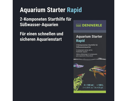 Dennerle Aquarium Starter Rapid 2 Komponenten Starthilfe für Süßwasser Aquarien in der Produktverpackung