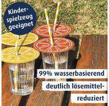 Trinkbecherabdeckungen in Zitrusfruchtform mit Trinkhalmen, geeignet für Kinderspielzeug und wasserbasiert