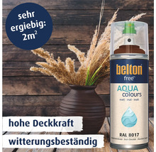 Belton Free Aqua Colours Sprühlack in Schokoladenbraun RAL 8017, matt, witterungsbeständiger Lack mit hoher Deckkraft, ergiebig für 2 Quadratmeter.