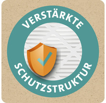 Symbol für verstärkte Schutzstruktur als Hinweis auf erhöhte Robustheit und Widerstandsfähigkeit des Produktes.