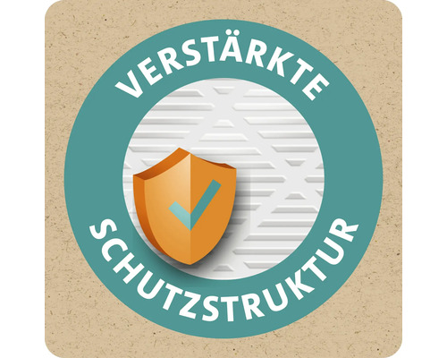 Symbol für verstärkte Schutzstruktur als Hinweis auf erhöhte Robustheit und Widerstandsfähigkeit des Produktes.