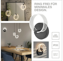 Moderne LED Wandleuchte aus Metall und Acryl mit minimalistischem Ring Design für den Innenbereich inklusive LED Leuchtmittel und Schutzart IP20