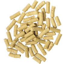 Eine lose Ansammlung von Holzpellets aus gepresstem Holz für die Verwendung in Pelletheizungen.