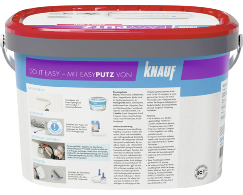 Knauf Easyputz Strukturputz im Eimer mit Anwendungsanleitung