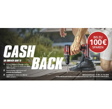 Einhell Cashback Aktion mit bis zu 100 Euro Ersparnis beim Kauf von Power X-Change Geräten und Akkus.