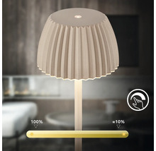 Dimmbare LED Tischleuchte mit plissiertem Schirm und Touch Sensor zur stufenlosen Helligkeitsregelung