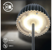 LED Tischleuchte mit Akkubetrieb und USB C Ladeanschluss sowie Ein Aus Schalter