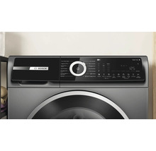 Bedienblende einer Bosch Serie 6 Waschmaschine mit Digitaldisplay und Programmauswahl.