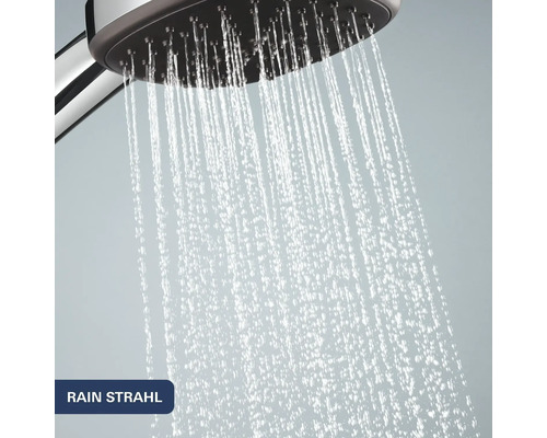 Duschkopf mit laufendem Wasser und Rain Strahl Funktion