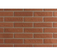 Strukturierte Ziegelwand mit klassischem Mauerwerksverband.