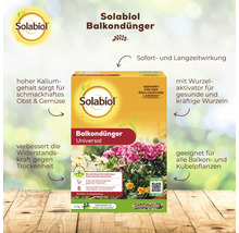Solabiol Balkondünger Universal 1,5 Kilogramm Packung mit Sofort- und Langzeitwirkung für alle Balkon- und Kübelpflanzen, geeignet für Ökolandbau.